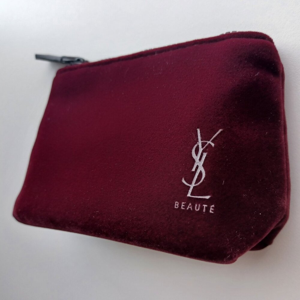 YSL Yves Saint Laurent Mini Velvet Cosmetic Pouch / Bag - NEW